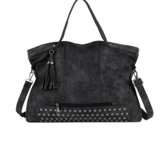 Black Vintage Studded Handbag - Picture 5 of 5